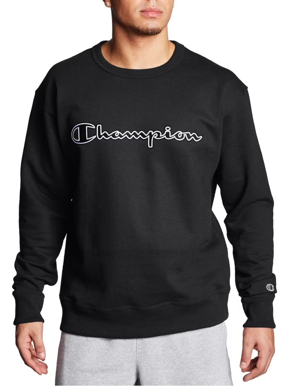 Champion Black Logo Sweatshirt Men’s Size Medium